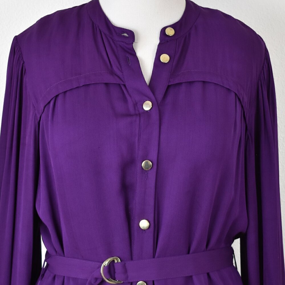 Karina Grimaldi Violet Button Front Dress - L - Picture 2 of 9